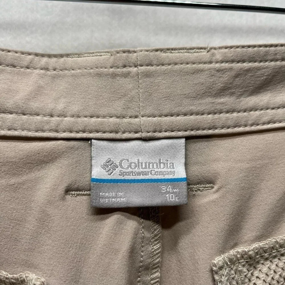 Columbia Shorts Mens 34Wx10L Regular Fit Cargo Performance Stretch Walking Beige - Picture 7 of 12